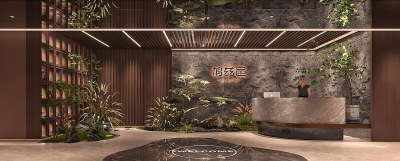 新中式餐厅前台3D模型下载